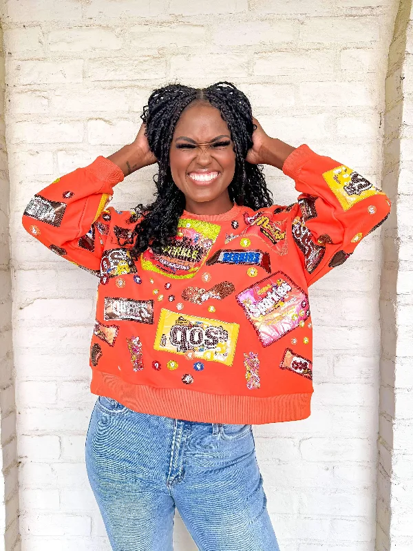 Queen Of Sparkles Orange Queen Of Candy Sweatshirt Oversized Hoodie Comfort Casual