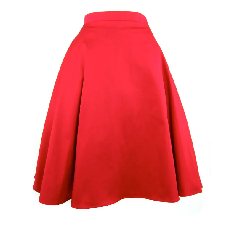 Rockabilly Red Full  Circle  Skirt #FS-R536 high waist skirt