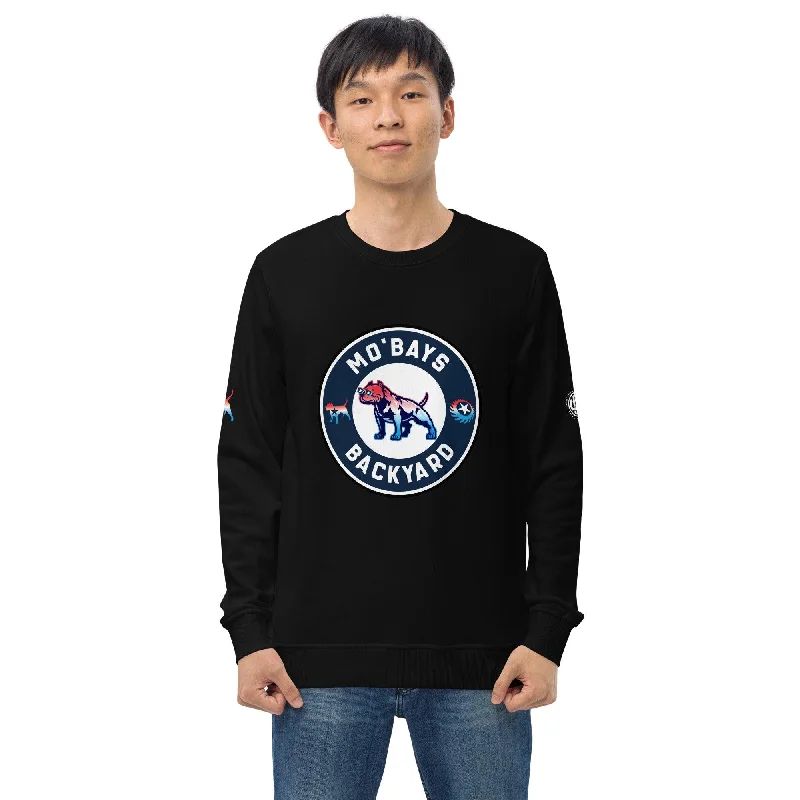 Round Unisex Organic Sweatshirt Hoodie with Button Placket Classic Preppy