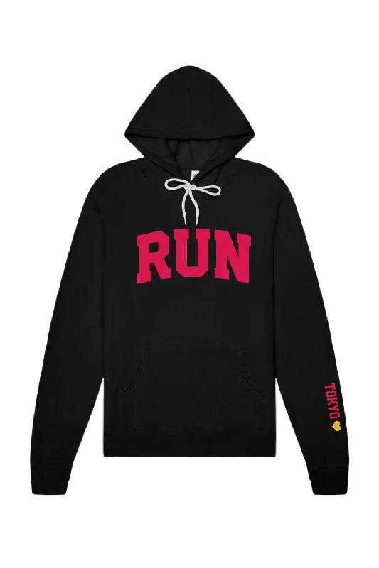 Run Tokyo 💜 Hoodie Hoodie with Pattern Geometric Abstract