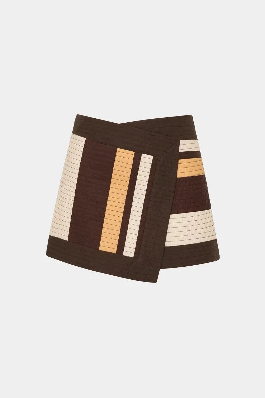 SAVANNA WRAP MINI SKIRT-CANTINA STRIPE chiffon skirt delicate