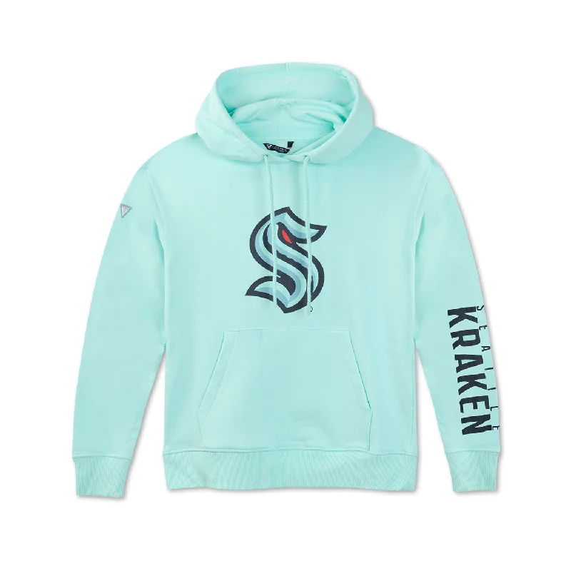 Seattle Kraken Womens Ice Blue Adorn 2 Hit Hoodie Hoodie with Drop Shoulder Relaxed Streetwear