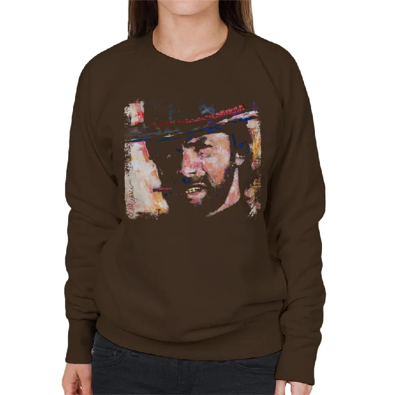 Sidney Maurer Original Portrait Of Actor Clint Eastwood Women's Sweatshirt Hoodie with Lining Warm Insulated