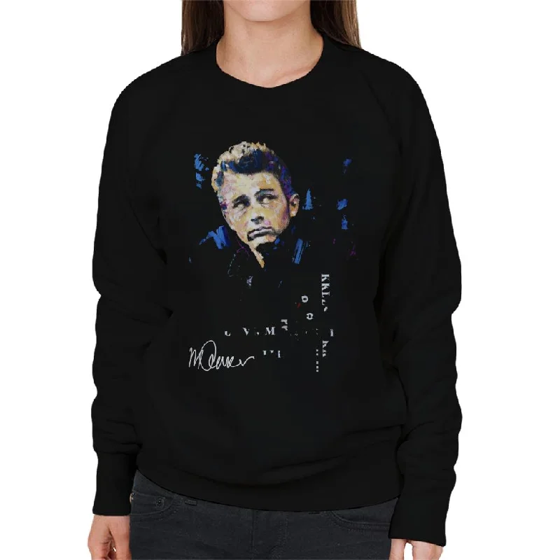 Sidney Maurer Original Portrait Of Actor James Dean Women's Sweatshirt Hoodie with Zipper Versatile Modern