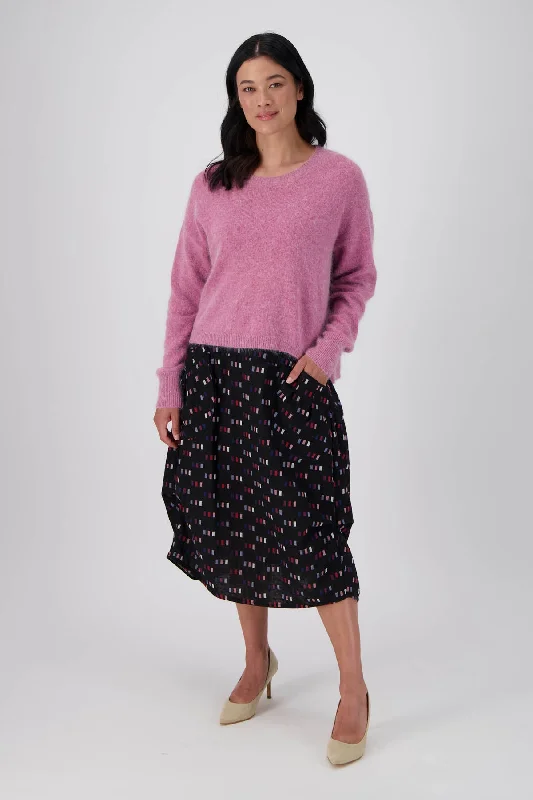 Telegraph Milwaukee Skirt Black in Woven Cotton silk skirt sleek