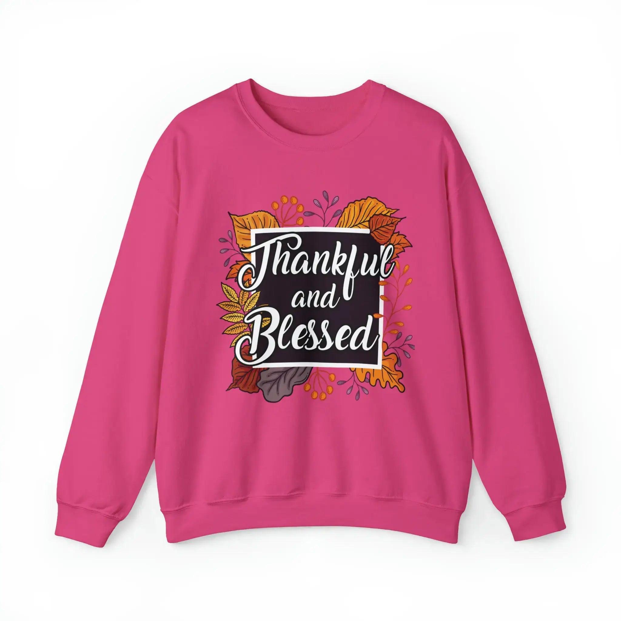 Thankful and Blessed Sweatshirt Hoodie with Side Slits Relaxed Casual