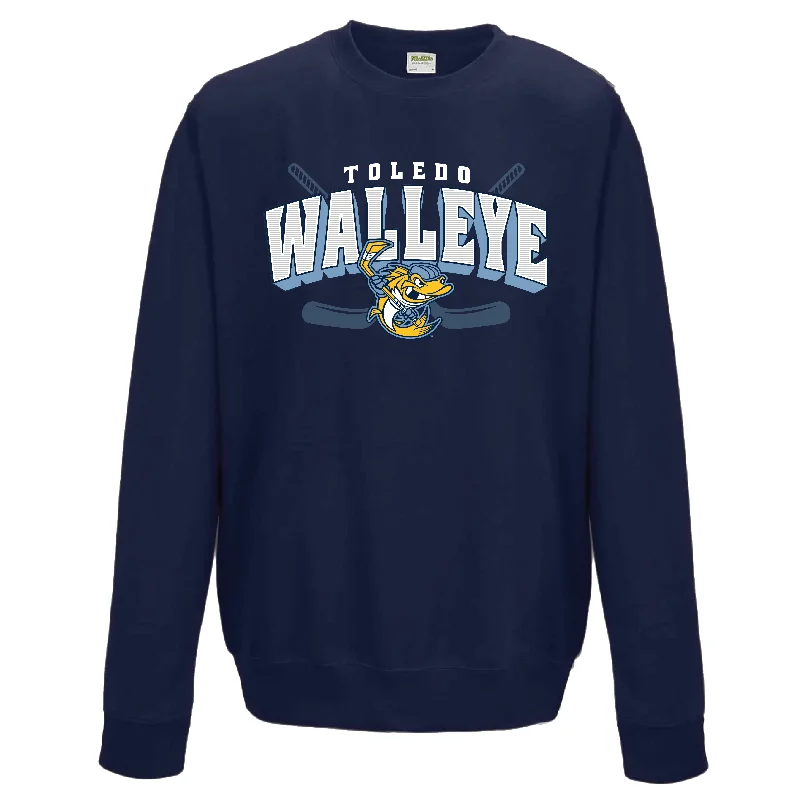 Toledo Walleye Formula Crewneck Sweatshirt Hoodie with Hem Fringe Bohemian Relaxed