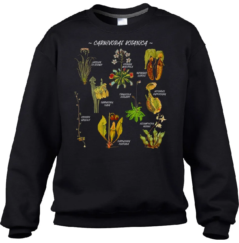 Unisex Carnivorae Botanica Carnivorous Plants Botanical Chart Sweatshirt Hoodie with Hem Drawcord Adjustable Customizable