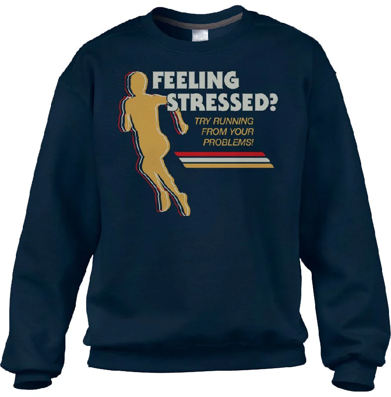 Unisex Feeling Stressed? Try Running from Your Problems Sweatshirt Hoodie Jacket Zipper Layering