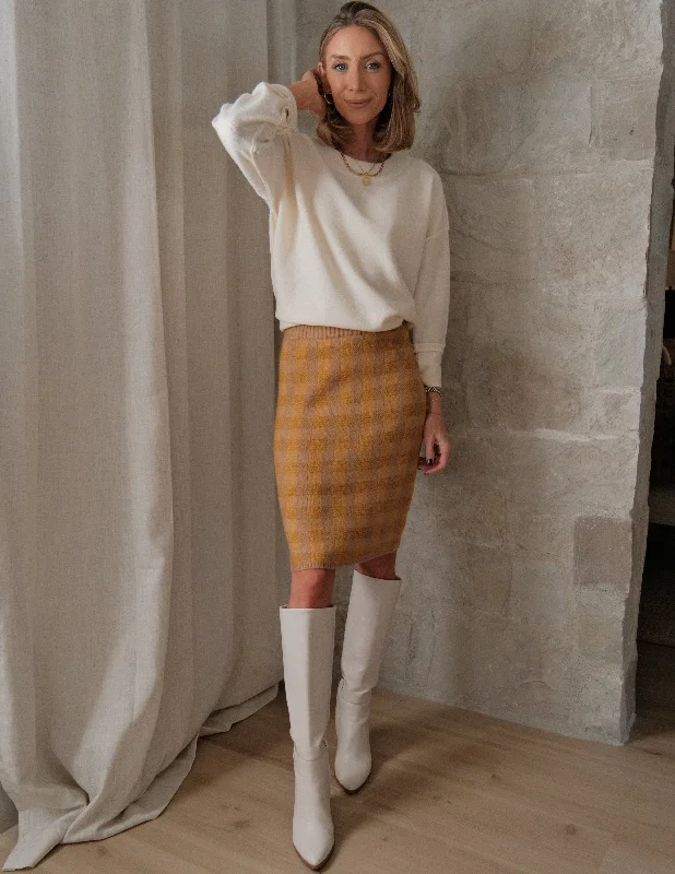 Vienna Plaid Skirt denim skirt casual