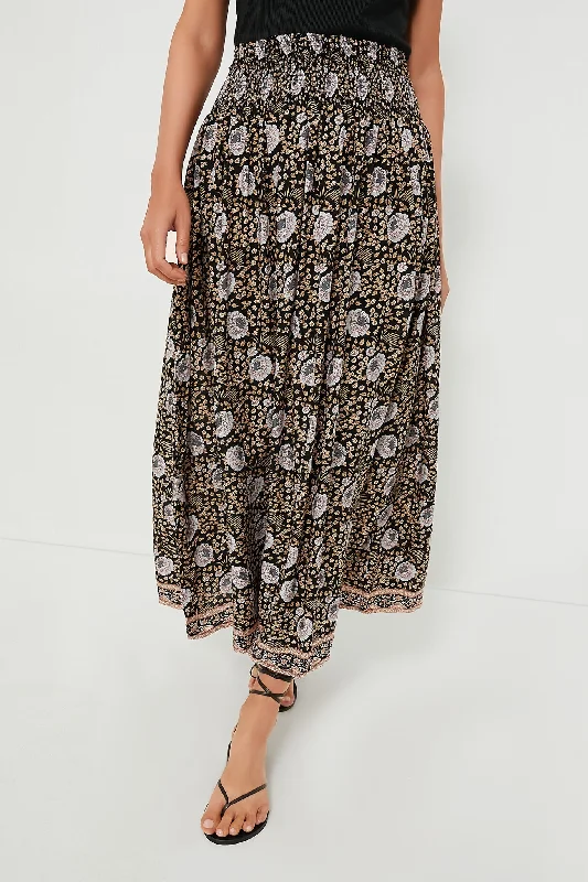 Vintage Flowers Sepia Bella Skirt spandex blend skirt