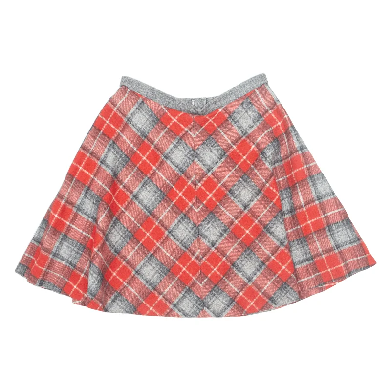 Womens Skater Skirt Red Short Check XS modal blend skirt