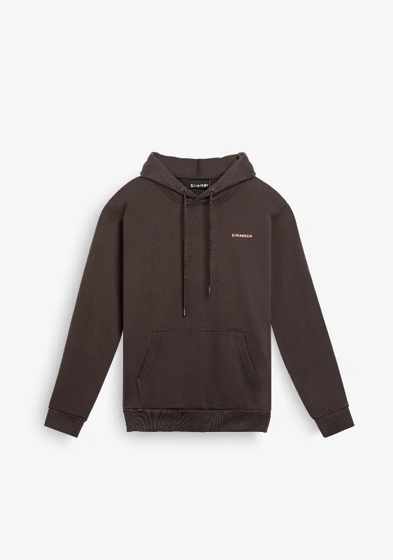 Worldwide Hoodie Brown Hoodie with Button Classic Timeless