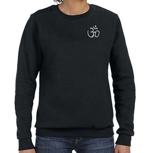 Womens Hindu OM Lightweight Sweatshirt - Pocket Print Hoodie with Camouflage Military Edgy