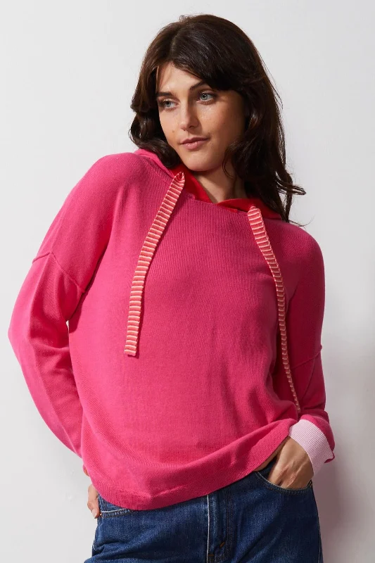 Z&P FUN HOODIE - PLAIN PINK Hoodie with Embroidery Detailed Premium