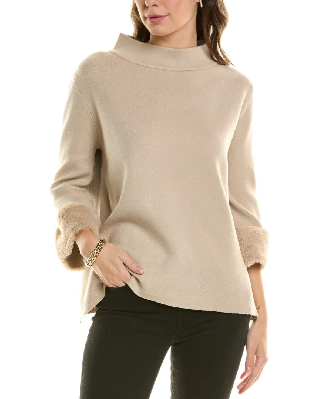 FATE Sweater Turtle Neck Boat Neck Asymmetrical Neck