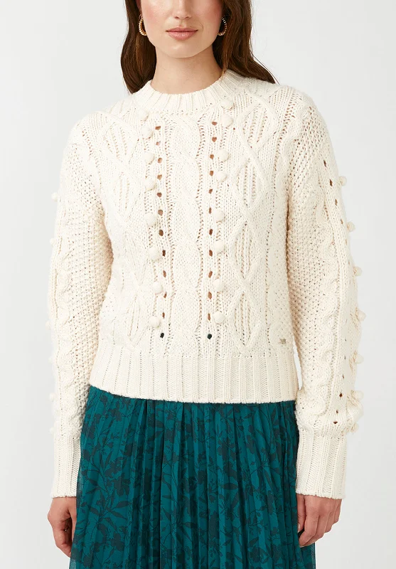 Larsa Women's Crew Neck Sweater in Ivory - SW0021F Bright Pastel Dark