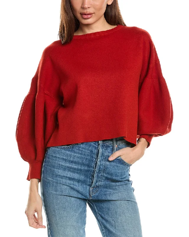 OAT New York Balloon Sleeve Sweater Iron Safe Non-Iron Wrinkle Free